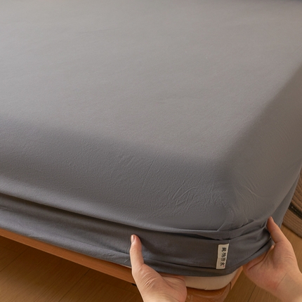 芬晴家纺 2024新款全棉色织防水床笠大床款 防水-岩灰