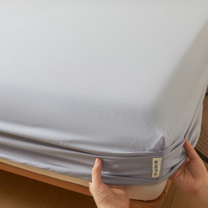 91家纺网 家纺一手货源 找家纺 芬晴家纺 2024新款全棉色织防水床笠大床款 防水-浅灰