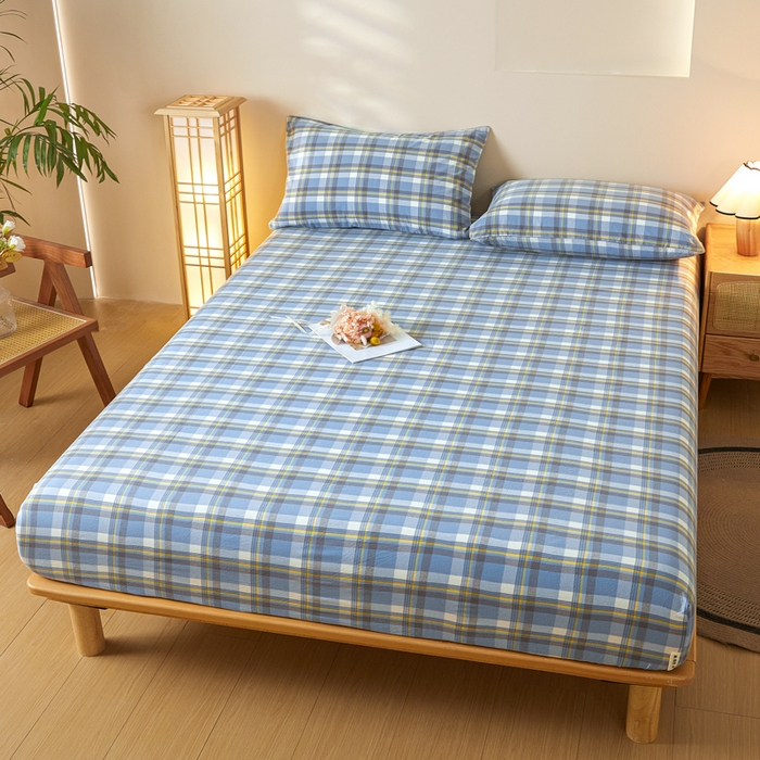 91家纺网 家纺一手货源 找家纺 芬晴家纺 2024新款全棉色织防水床笠大床款 防水-简兮兰