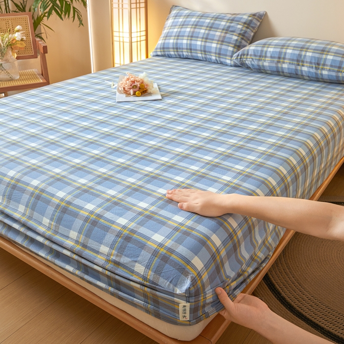 91家纺网 家纺一手货源 找家纺 芬晴家纺 2024新款全棉色织防水床笠大床款 防水-简兮兰