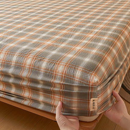 芬晴家纺 2024新款全棉色织防水床笠大床款 防水-洛卡