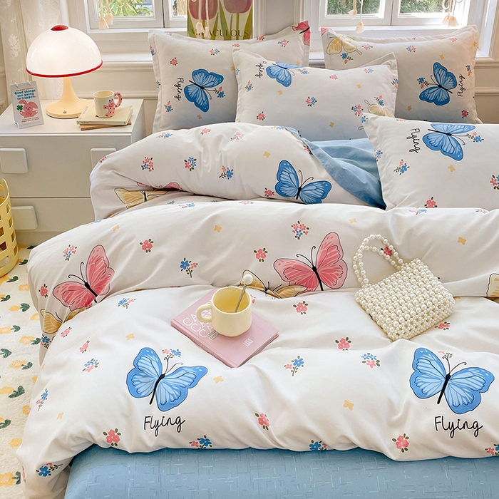 91家纺网 家纺一手货源 找家纺 世爵 2025新款磨毛印花单被套 游园戏蝶