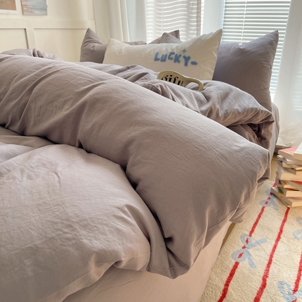 91家纺网 家纺一手货源 找家纺 （总）阿曼达 2024最新款奶fufu-ins博主风纯色、混搭、双色软软糯糯亲肤透气水洗m四件套（软糯舒适，非市场普通面料！！！）