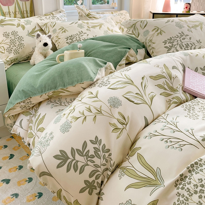 91家纺网 家纺一手货源 找家纺 世爵 2025新款磨毛印花单被套 山谷兰草