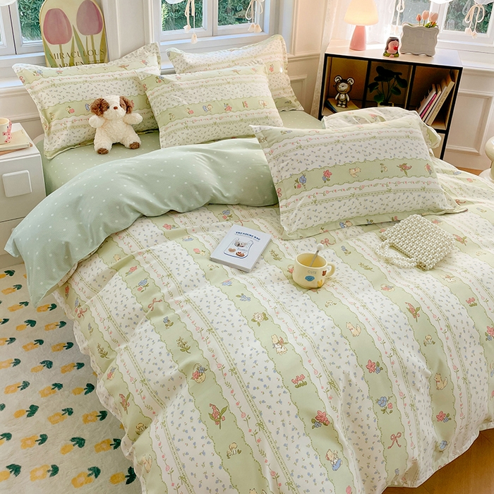 91家纺网 家纺一手货源 找家纺 世爵 2025新款磨毛印花单被套 采薇