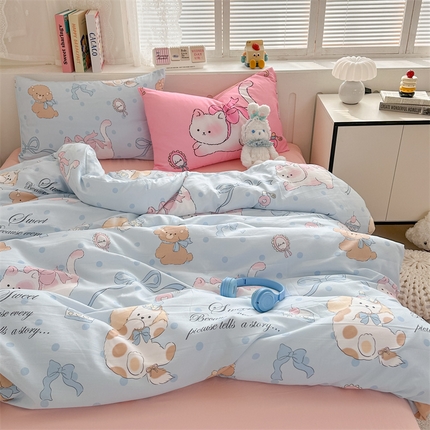 91家纺网 家纺一手货源 找家纺 （总）多品家纺 2024新款水洗棉大版枕套混搭四件套