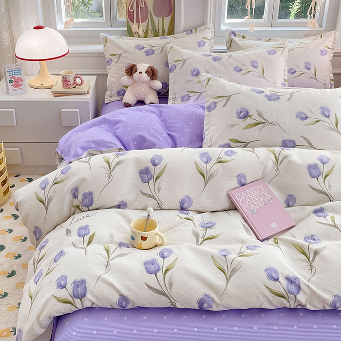 91家纺网 家纺一手货源 找家纺 世爵 2025新款磨毛印花单被套 洛川微香