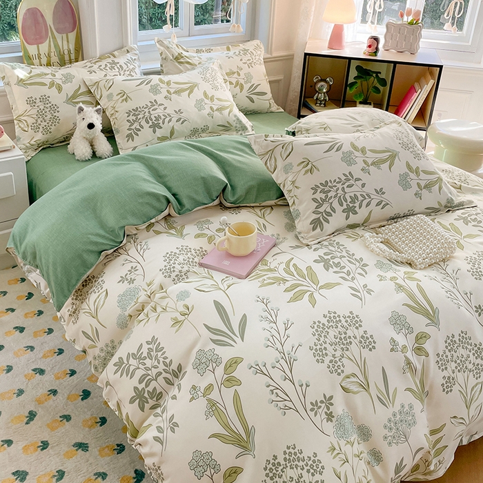 91家纺网 家纺一手货源 找家纺 世爵 2025新款磨毛印花单被套 山谷兰草