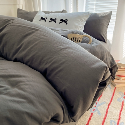 91家纺网 家纺一手货源 找家纺 （总）阿曼达 2024最新款奶fufu-ins博主风纯色、混搭、双色软软糯糯亲肤透气水洗m四件套（软糯舒适，非市场普通面料！！！）