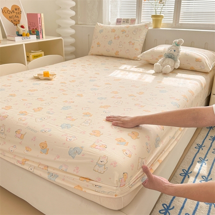 多品家纺 2024新款超柔水洗棉ins风单品床笠 萌宠