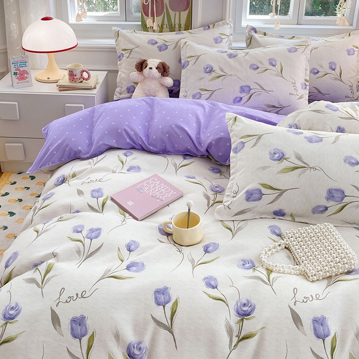 91家纺网 家纺一手货源 找家纺 世爵 2025新款磨毛印花单被套 洛川微香