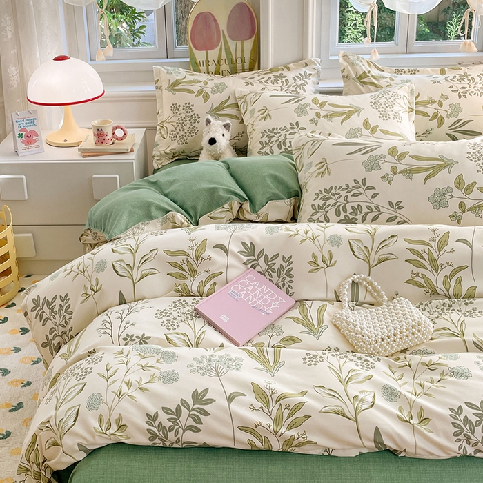 91家纺网 家纺一手货源 找家纺 世爵 2025新款磨毛印花单被套 山谷兰草