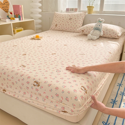 多品家纺 2024新款超柔水洗棉ins风单品床笠 浪漫花园