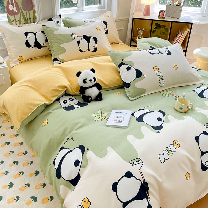 91家纺网 家纺一手货源 找家纺 世爵 2025新款磨毛印花单被套 活力熊