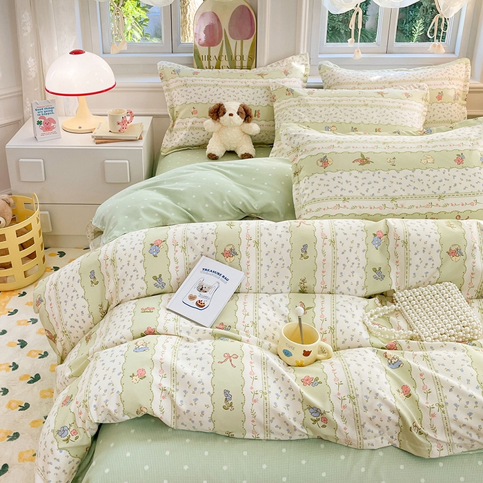 91家纺网 家纺一手货源 找家纺 世爵 2025新款磨毛印花单被套 采薇