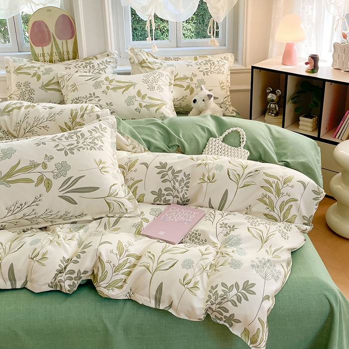 91家纺网 家纺一手货源 找家纺 世爵 2025新款磨毛印花单被套 山谷兰草