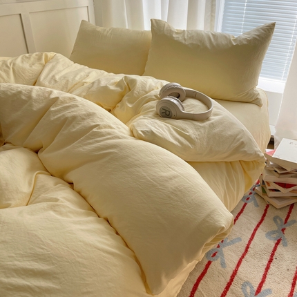 91家纺网 家纺一手货源 找家纺 （总）阿曼达 2024最新款奶fufu-ins博主风纯色、混搭、双色软软糯糯亲肤透气水洗m四件套（软糯舒适，非市场普通面料！！！）