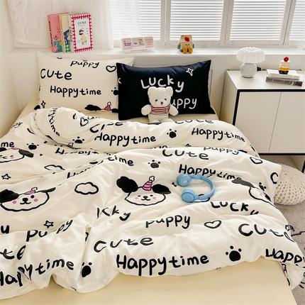 91家纺网 家纺一手货源 找家纺 （总）多品家纺 2024新款水洗棉大版枕套混搭四件套