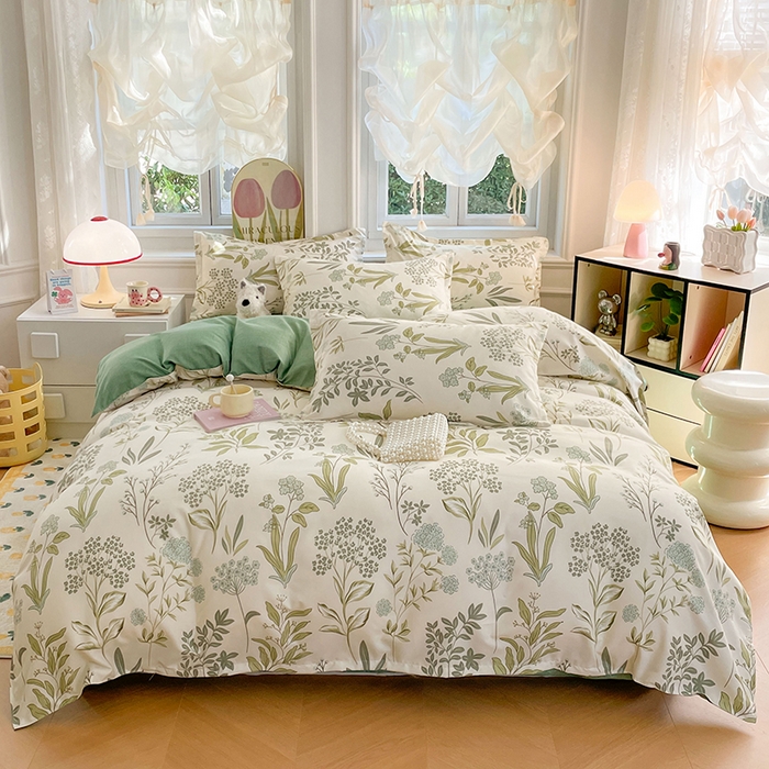 91家纺网 家纺一手货源 找家纺 世爵 2025新款磨毛印花单被套 山谷兰草