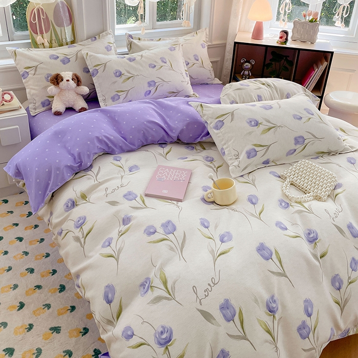 91家纺网 家纺一手货源 找家纺 世爵 2025新款磨毛印花单被套 洛川微香