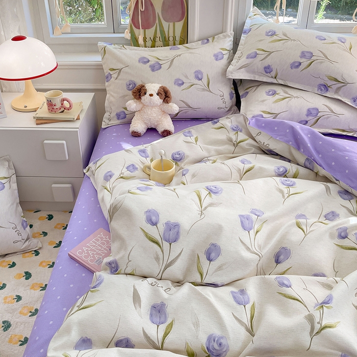 91家纺网 家纺一手货源 找家纺 世爵 2025新款磨毛印花单被套 洛川微香