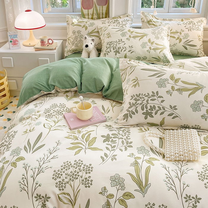 91家纺网 家纺一手货源 找家纺 世爵 2025新款磨毛印花单被套 山谷兰草