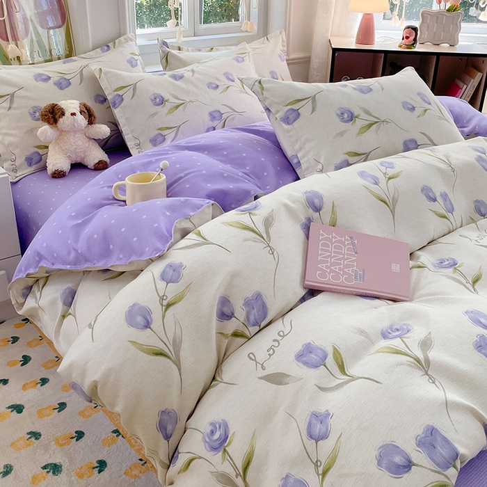 91家纺网 家纺一手货源 找家纺 世爵 2025新款磨毛印花单被套 洛川微香