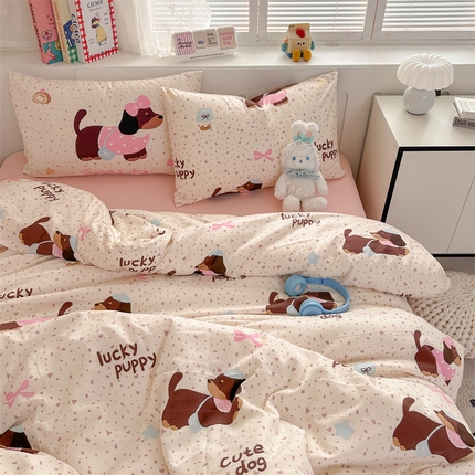 91家纺网 家纺一手货源 找家纺 （总）多品家纺 2024新款水洗棉大版枕套混搭四件套