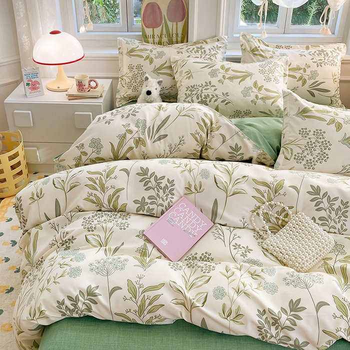 91家纺网 家纺一手货源 找家纺 世爵 2025新款磨毛印花单被套 山谷兰草