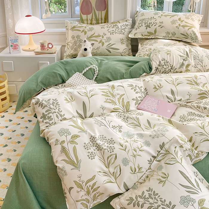 91家纺网 家纺一手货源 找家纺 世爵 2025新款磨毛印花单被套 山谷兰草