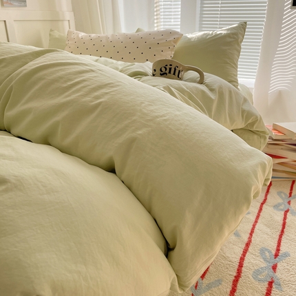 91家纺网 家纺一手货源 找家纺 （总）阿曼达 2024最新款奶fufu-ins博主风纯色、混搭、双色软软糯糯亲肤透气水洗m四件套（软糯舒适，非市场普通面料！！！）