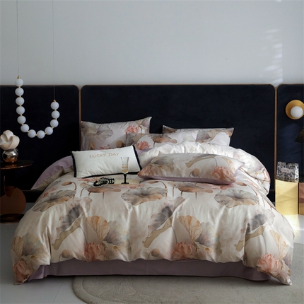 91家纺网 家纺一手货源 找家纺 (总) 优贝 2025新款60贡缎数码印花长绒棉四件套全棉四件套