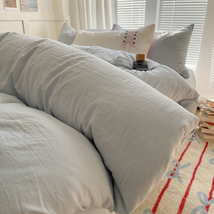 91家纺网 家纺一手货源 找家纺 （总）阿曼达 2024最新款奶fufu-ins博主风纯色、混搭、双色软软糯糯亲肤透气水洗m四件套（软糯舒适，非市场普通面料！！！）