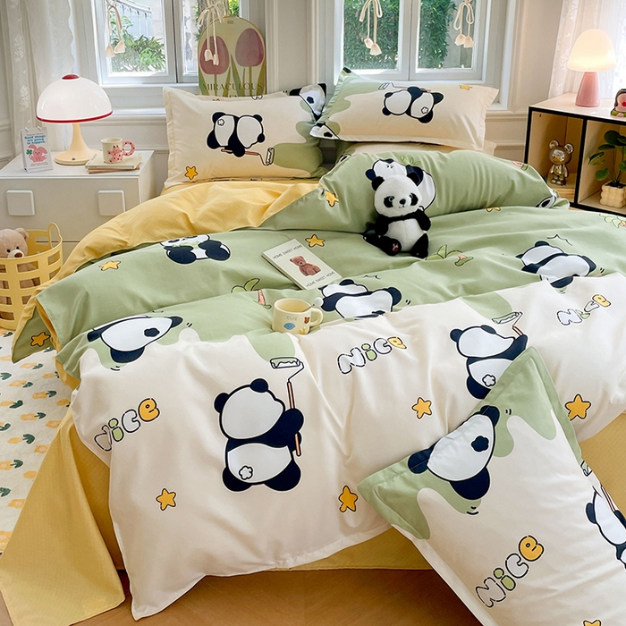 91家纺网 家纺一手货源 找家纺 世爵 2025新款磨毛印花单被套 活力熊