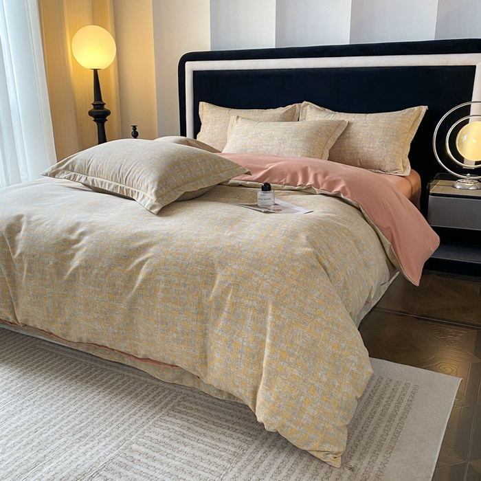 91家纺网 家纺一手货源 找家纺 大吉  2024新款加厚喷气全棉磨毛被套印象-咖