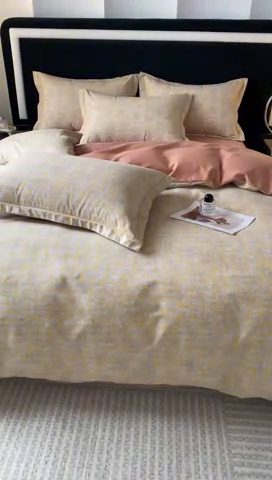 91家纺网 家纺一手货源 找家纺 大吉  2024新款加厚喷气全棉磨毛被套印象-咖