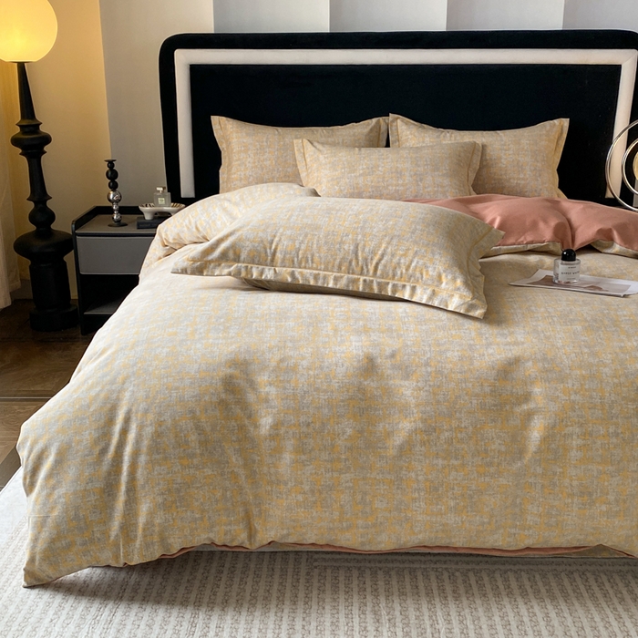 91家纺网 家纺一手货源 找家纺 大吉  2024新款加厚喷气全棉磨毛被套印象-咖