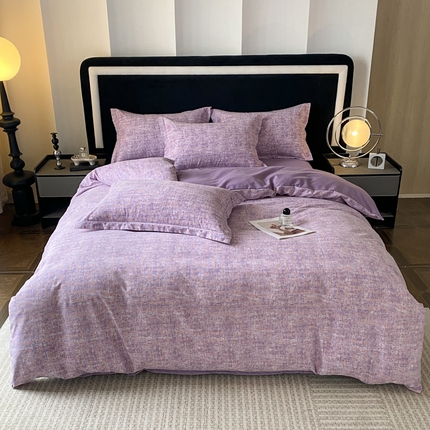 大吉  2024新款加厚喷气全棉磨毛被套印象-紫