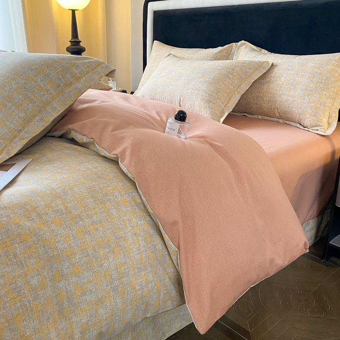 91家纺网 家纺一手货源 找家纺 大吉  2024新款加厚喷气全棉磨毛被套印象-咖