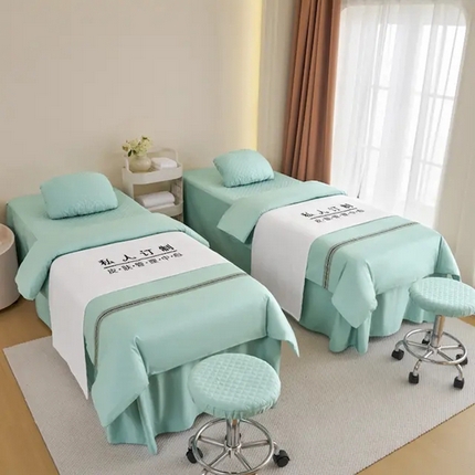 乐逸家纺 2024新款全棉花边系列四季美 容床罩 全棉花边浅绿