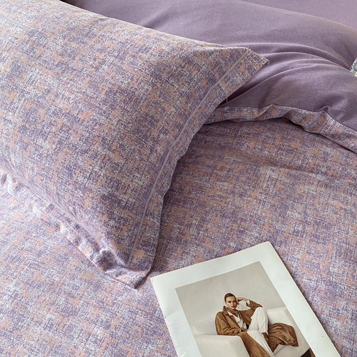 91家纺网 家纺一手货源 找家纺 大吉 2024新款全棉磨毛单枕套印象-紫