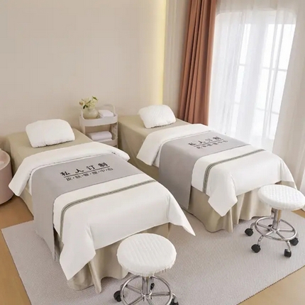 91家纺网 家纺一手货源 找家纺 乐逸家纺 2024新款全棉花边系列四季美 容床罩 全棉花边白拼驼