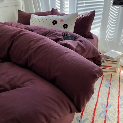 91家纺网 家纺一手货源 找家纺 （总）阿曼达 2024最新款奶fufu-ins博主风纯色、混搭、双色软软糯糯亲肤透气水洗m四件套（软糯舒适，非市场普通面料！！！）