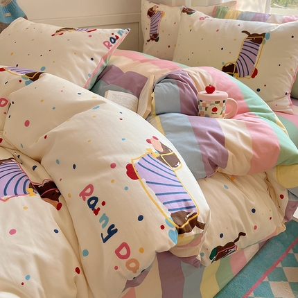 瑞莱 （持续上新）2024冬季新款13372全棉印花四件套-卡通系列 莱米