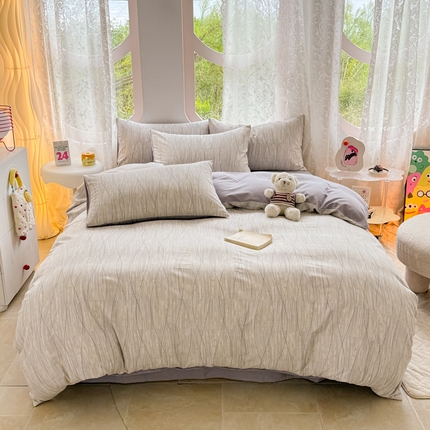 91家纺网 家纺一手货源 找家纺 千朵 2024新款全棉磨毛印花四件套 寻意