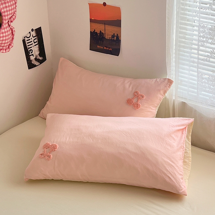 91家纺网 家纺一手货源 找家纺 优佳优品 2024新款水洗棉毛巾绣四件套（可提供买家秀） 樱桃奶狗