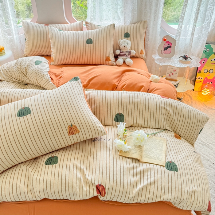 91家纺网 家纺一手货源 找家纺 千朵 2024新款全棉磨毛印花四件套 南风