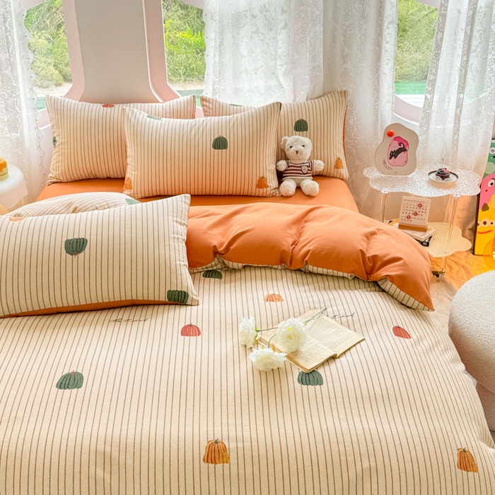 91家纺网 家纺一手货源 找家纺 千朵 2024新款全棉磨毛印花四件套 南风