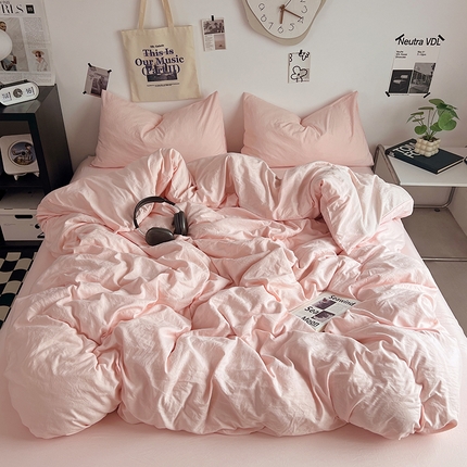 （总）优佳优品 2024新款ins风超柔褶皱亲肤磨毛水洗棉四件套