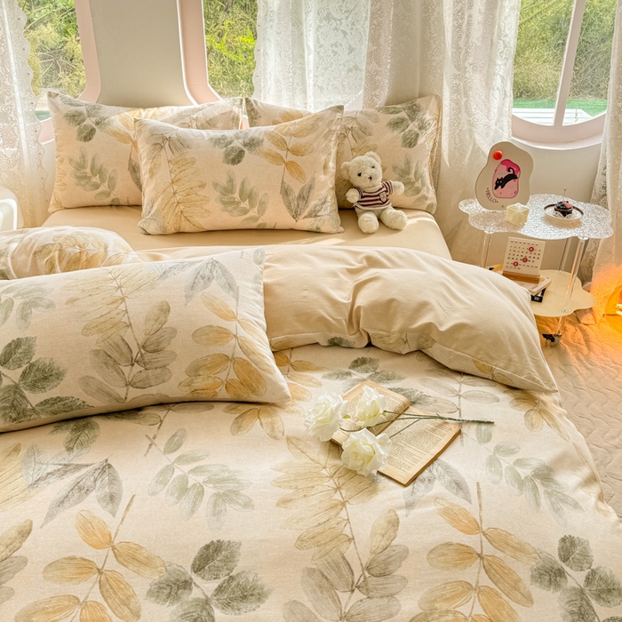 91家纺网 家纺一手货源 找家纺 千朵 2024新款全棉磨毛印花四件套 春派